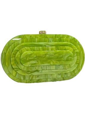 Glitter Shell Shape Acrylic Evening Clutch Bag | Women's Crossbody Purse Handbag